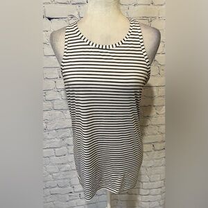 Athleta Women High Neck Chi Stripe Yoga Tank Top Racerback Small